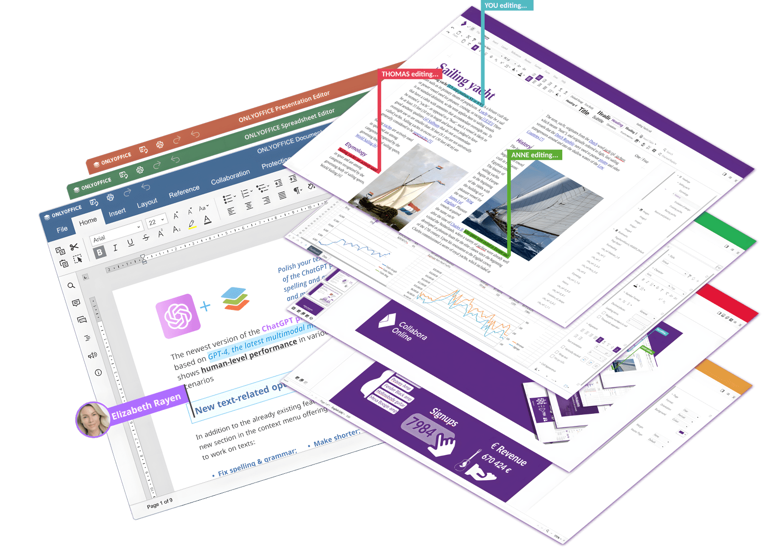 Sync-in collaborative document editor selection